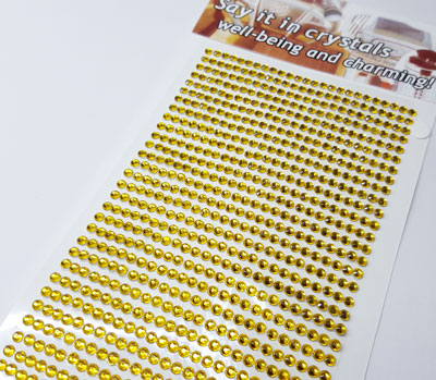 775 Strass-Steine GOLD-GELB selbstklebend