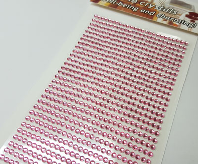 775 Strass-Steine ROSA selbstklebend