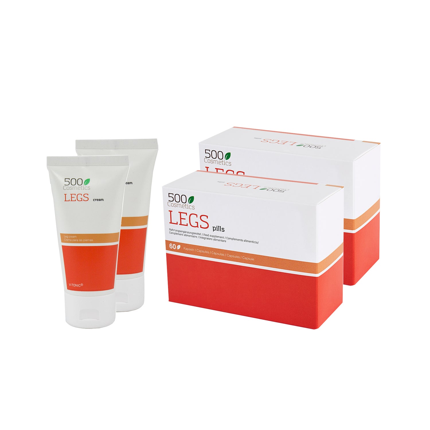 500Cosmetics Packs Legs Duplo Para Varizen 60Caps+ Crema 75ml