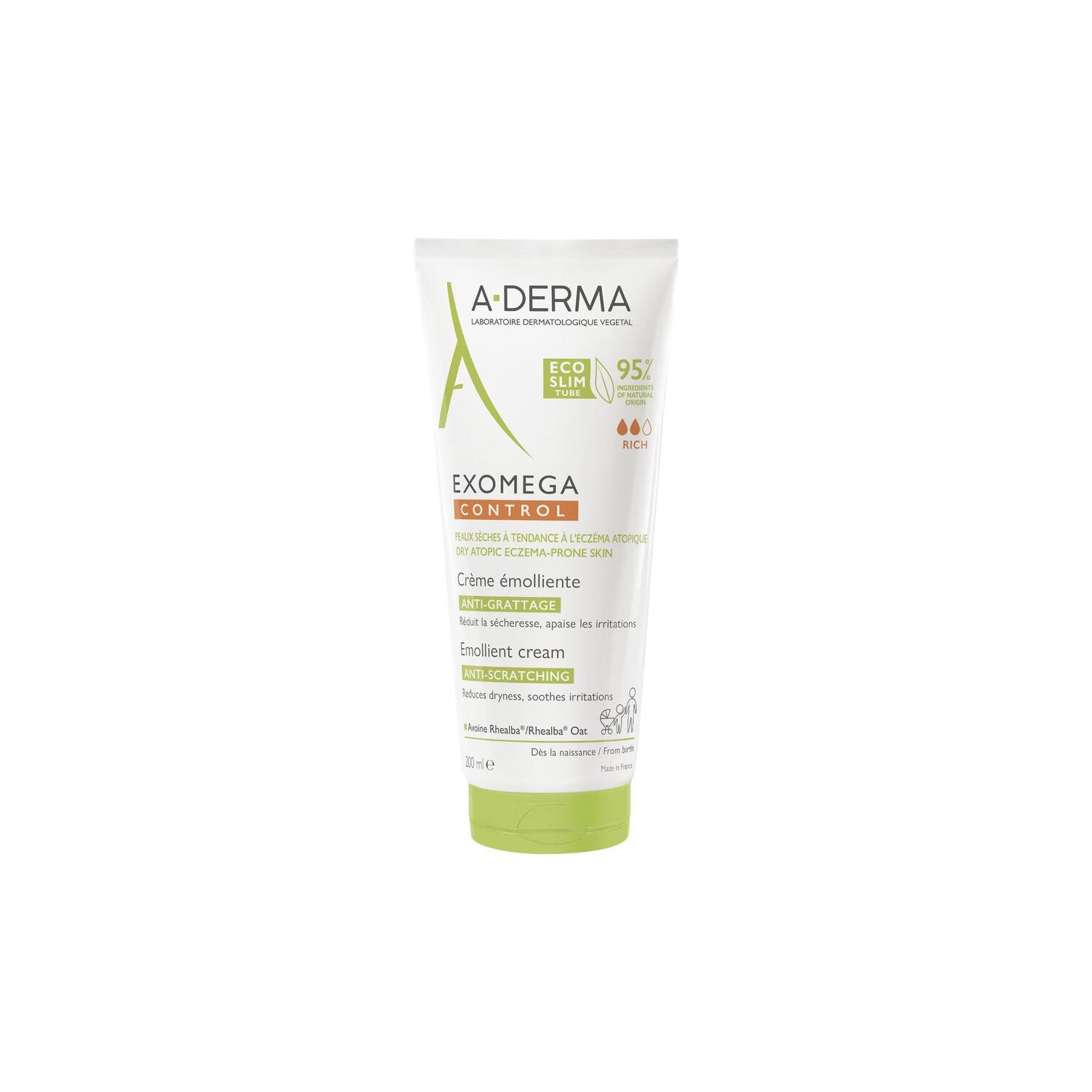 A-Derma Exomega Control Emollient Anti-Juckreiz-Creme 200ml