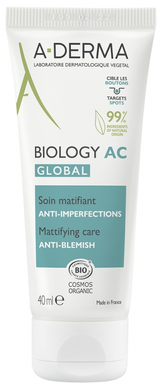 A-DERMA Biology AC Global Mattierende Anti-Imperfektionen Bio-Pflege 40 ml