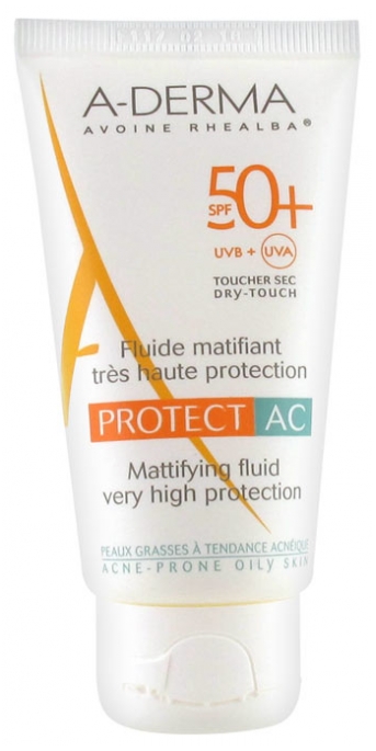 A-DERMA Protect AC Sonnenschutz Mattierendes Fluid LSF 50+ 40 ml