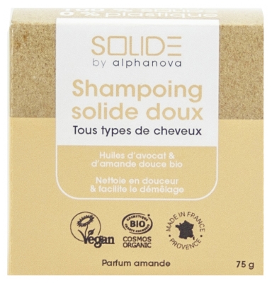Alphanova Solide Mildes Festes Shampoo Bio-Mandelduft 75 g