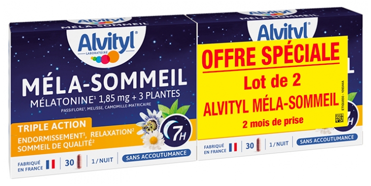 Alvityl Méla-Nachtschlaf Packung mit 2 x 30 Kapseln