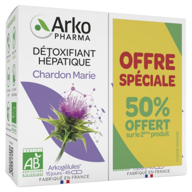 Arkopharma Arkocaps Leberentgiftung Bio Mariendistel 2 x 45 Kapseln Sonderangebot
