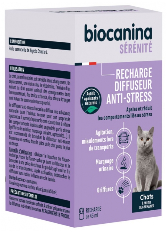 Biocanina Anti-Stress Diffusor Nachfüllpackung Chat 45 ml