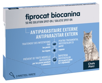 Biocanina Fiprocat 50 mg Spot-On Solution Cats 3 Pipetten à 0,5 ml