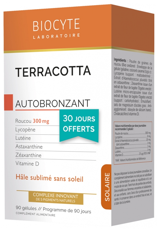 Biocyte Terracotta Selbstbräuner Cocktail Packung von 3 x 30 Kapseln