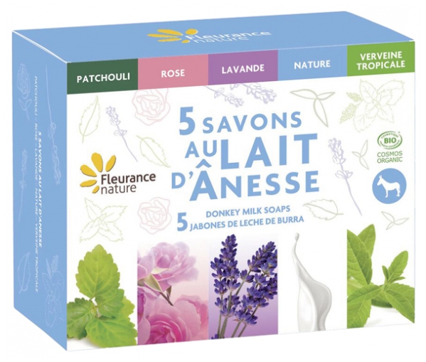 Fleurance Nature 5 Bio-Eselmilch-Seifen à 100 g