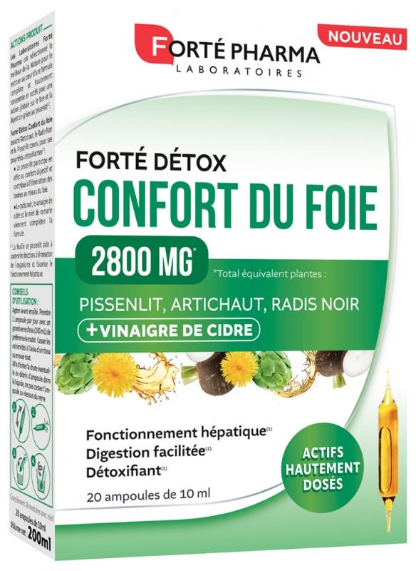 Forté Pharma Forté Detox Leberkomfort 2800 mg 20 Ampullen