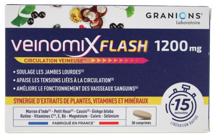 Granions Veinomix Flash 1200 mg 30 Tabletten