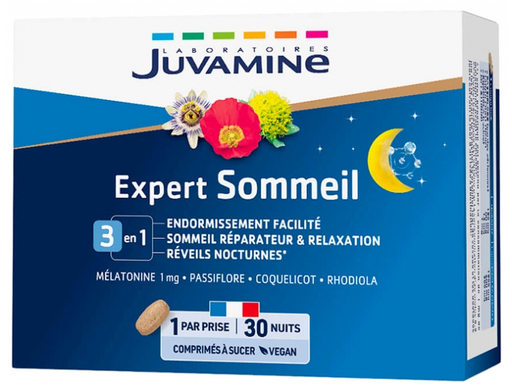 Juvamine Schlaf 3in1 Melatonin + Pflanzen 30 Saugtabletten