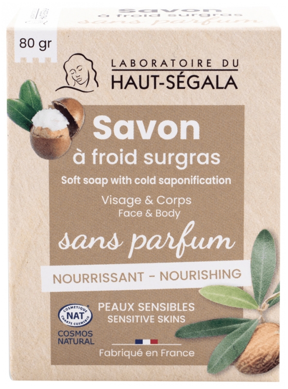 Laboratoire du Haut-Ségala Savon à Froid Surgras Sans Parfum 80 g
