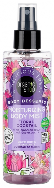 Organic Shop Body Desserts Feuchtigkeitsspendender Körpernebel Blumencocktail 200 ml