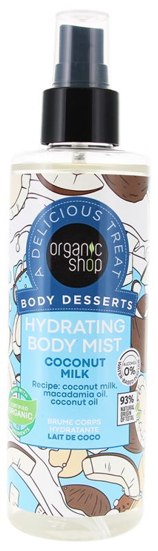 Organic Shop Body Desserts Feuchtigkeitsspendender Körpernebel Kokosnussmilch 200 ml