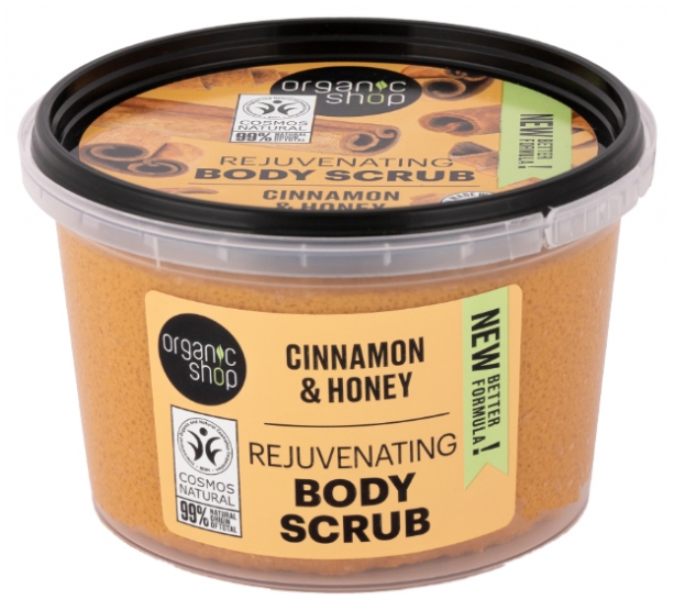 Organic Shop Body Scrub Peeling mit Jugend-Effekt Körper Zimt und Honig 250 ml