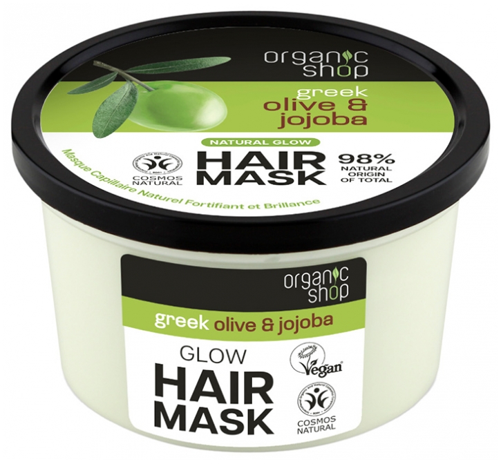 Organic Shop Natürliche Haarmaske Kräftigung und Glanz Olive und Jojoba 250 ml