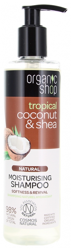 Organic Shop Natürliches Feuchtigkeitsspendendes Shampoo Kokosnuss & Shea 280 ml