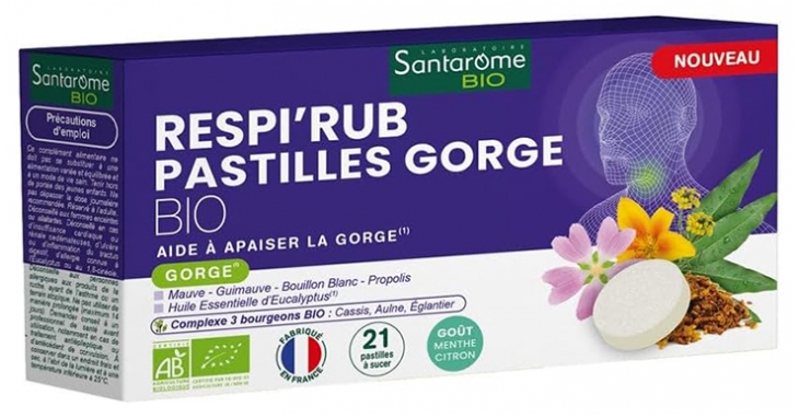 Santarome Respi'Rub Bio Hals Pastillen 21 Pastillen