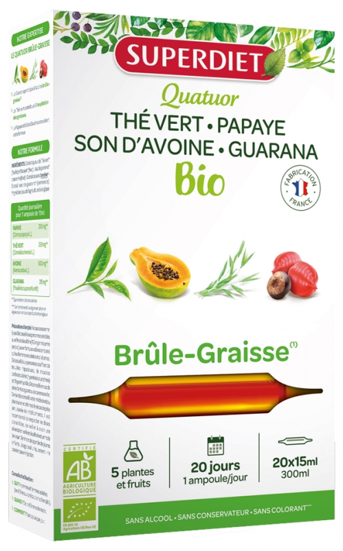 Superdiet Quatuor Fatburner Bio 20 Ampullen