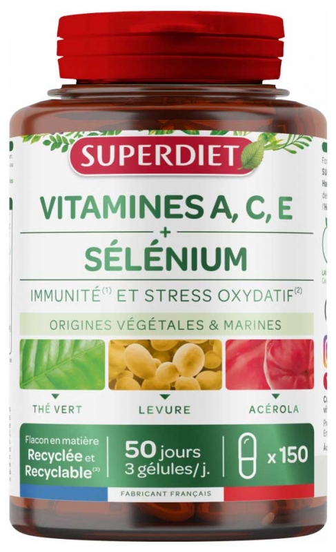 Superdiet Selen + Vitamine A + C + E 150 Kapseln