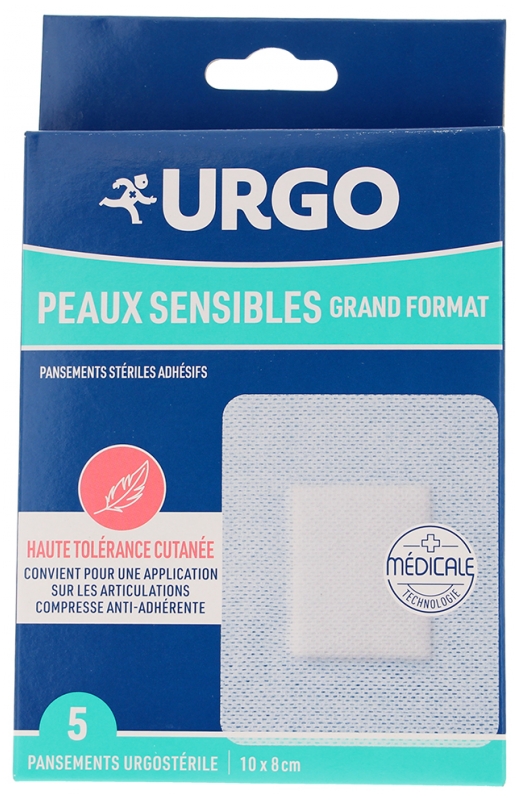Urgo Sterile Heftpflaster Großes Format Empfindliche Haut 5 Patches