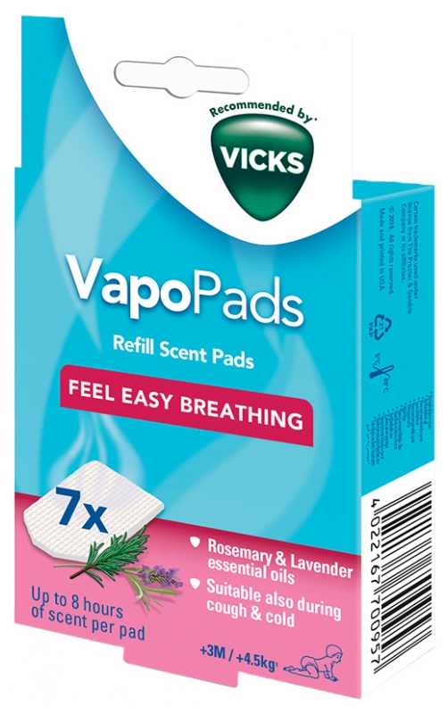 Vicks Vapopads 7 Raumduft Rosmarin Lavendel 7 Nachfüllungen