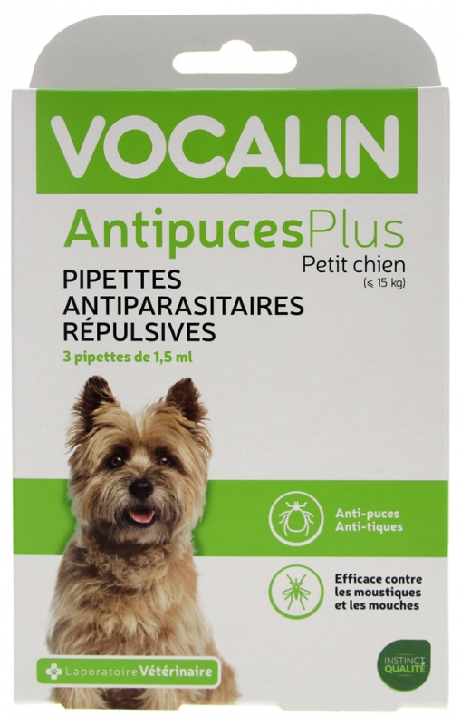 Vocalin FlohschutzPlus Kleiner Hund Repellent Pipetten Gegen Parasiten 3 Pipetten à 1,5 ml