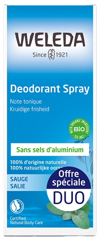 Weleda Deodorant Spray mit Salbei Packung von 2 x 100 ml